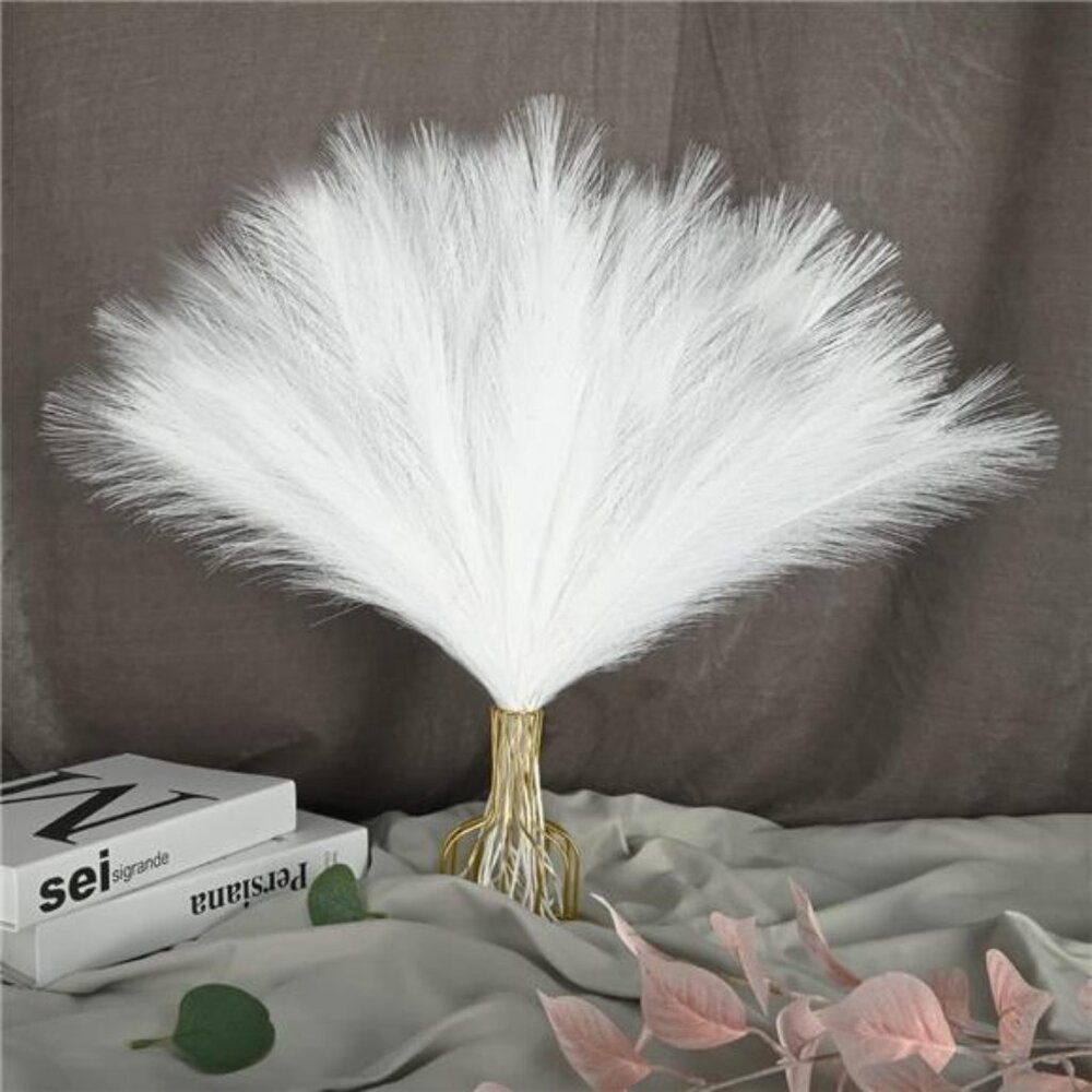 12PCS Faux Pampas Grass White 24Inch Valentine's Day Gift Small Artificial Grass
